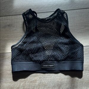 Savage X Fenty Black Mesh Sports Bra. Size Small